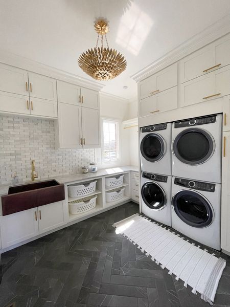 Laundry room remodel reveal // monochromatic white classic style 

#LTKfamily #LTKhome