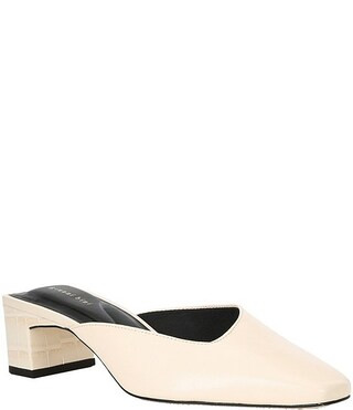 Gianni Bini Karlos Leather Snip Toe Block Heel Mules | Dillard's | Dillard's