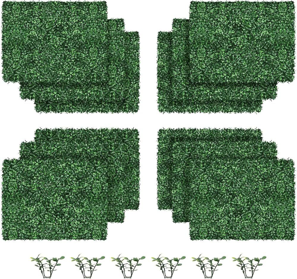 Grass Wall Panels, 17"x 13"(10pcs) Artificial Green Wall Panel Backdrop Greenery Wall, UV Protect... | Amazon (US)