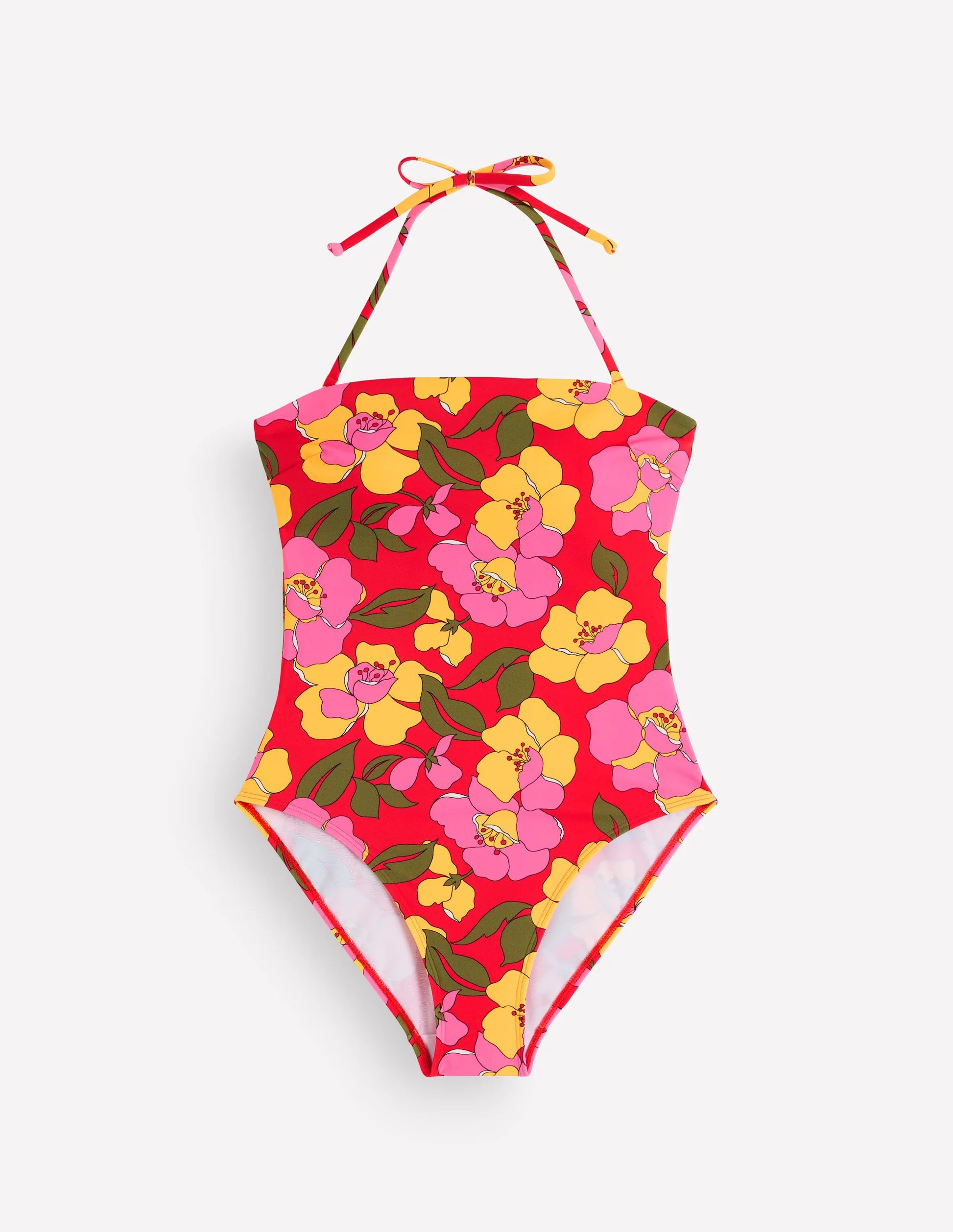 Paros Bandeau Swimsuit-Red, Radiant Bloom | Boden (US)