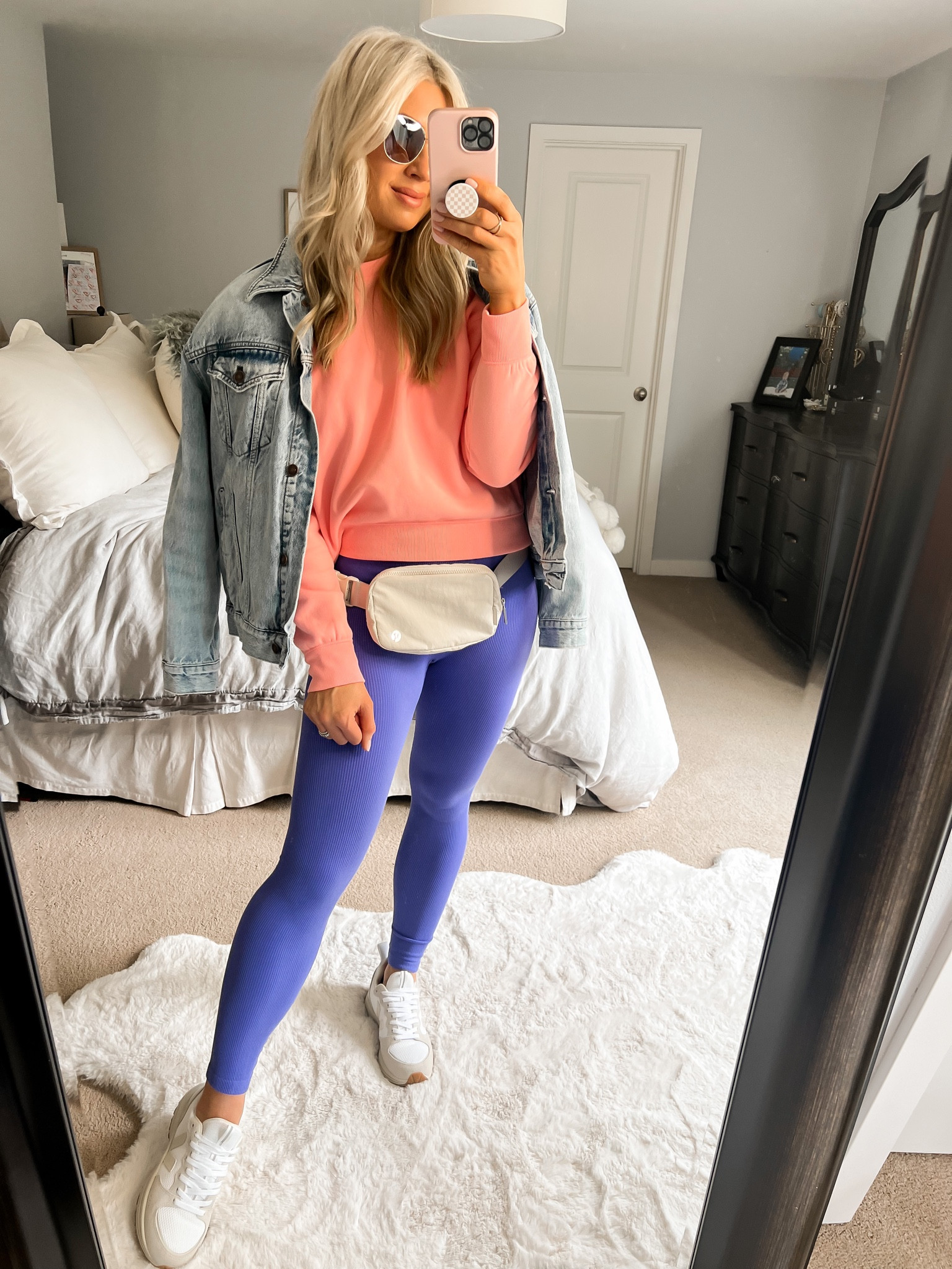 Target look (I sized up to a large in the sweatshirt) 
Oversized denim jacket 
Veja sneakers 
Belt bag 
Quay sunnies 
Spring outfit 
Travel look 

#LTKstyletip #LTKtravel #LTKunder50