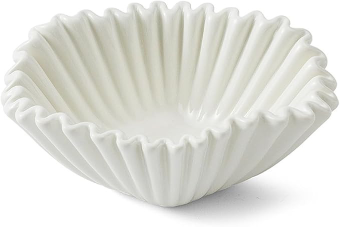 Decorative Bowl,Ceramic Ruffle Bowl,Organic Modern Home Decor Bowl,Decorative Bowls for Home Deco... | Amazon (US)