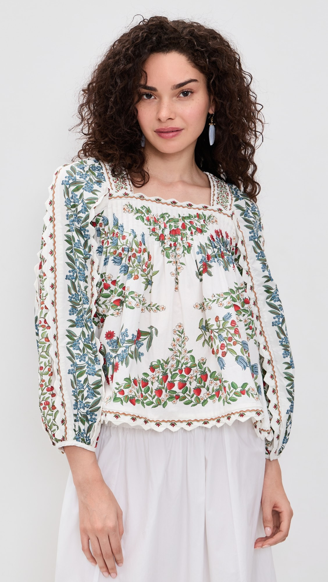 Fruit Beauty Long Sleeve Cotton Blouse | Shopbop