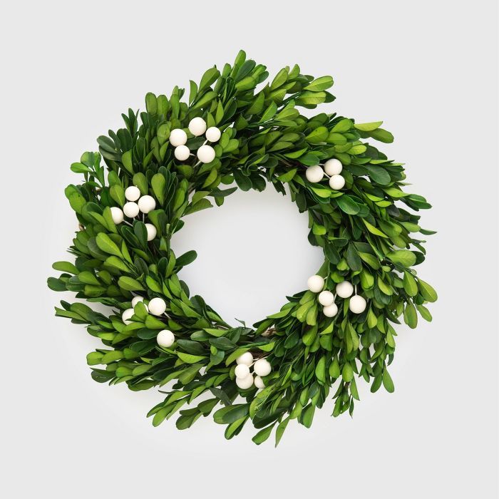 10 and 1/2in Preserved Boxwood Wreath - Sugar Paper™ | Target
