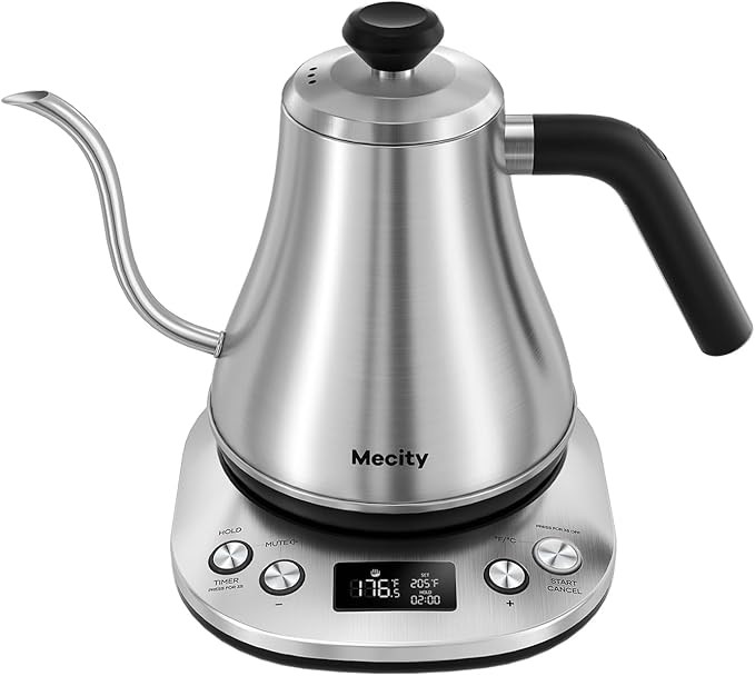 Mecity Electric Gooseneck Kettle With LCD Display Automatic Shut Off Retro Coffee Kettle Temperat... | Amazon (US)