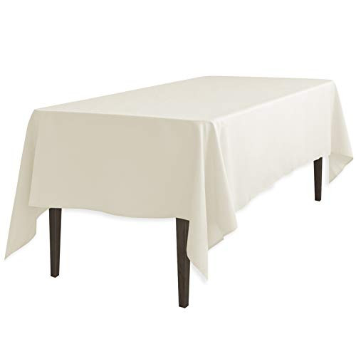 LinenTablecloth 60 x 126-Inch Rectangular Polyester Tablecloth Ivory | Amazon (US)
