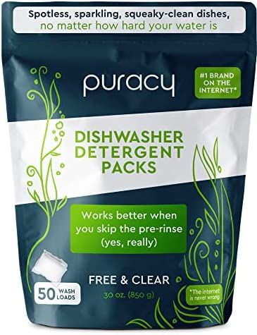 Puracy Dishwasher Pods, 50 Count, Natural Dishwasher Detergent, Free & Clear Enzyme-Powered Autom... | Amazon (US)