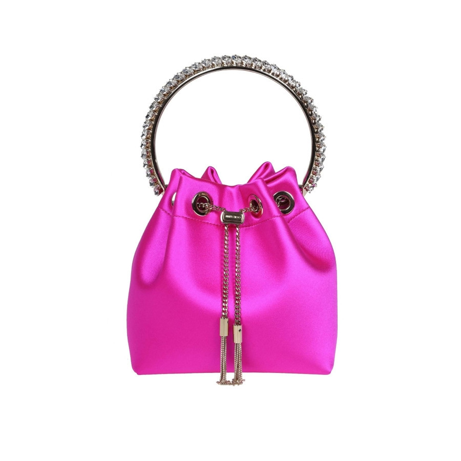 Jimmy Choo Bon Bon Bucket In Fuchsia Satin | Jomashop.com & JomaDeals.com
