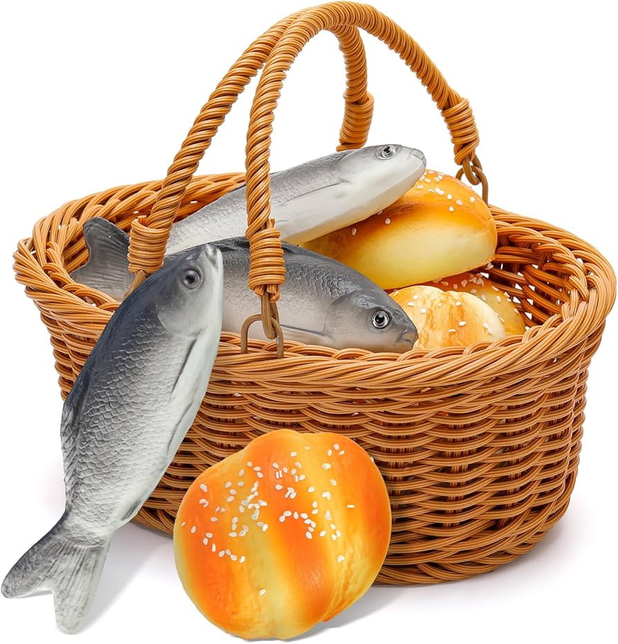 Shappy 8 Pcs Jesus Miracle Loaves and Fish Decorations Include 2 Fake Fish and 5 Fake Artificial ... | Amazon (US)