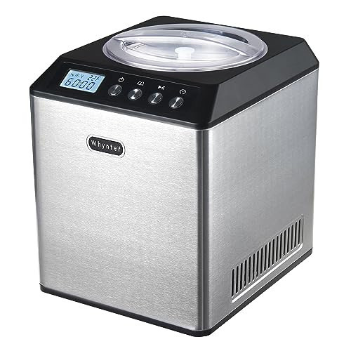 Whynter Ice Cream Maker Machine Automatic 2.1 Qt. Upright with Built-In Compressor, LCD Digital Display & Timer, No Pre-Freezing, ICM-201SB, Stainless Steel | Amazon (US)