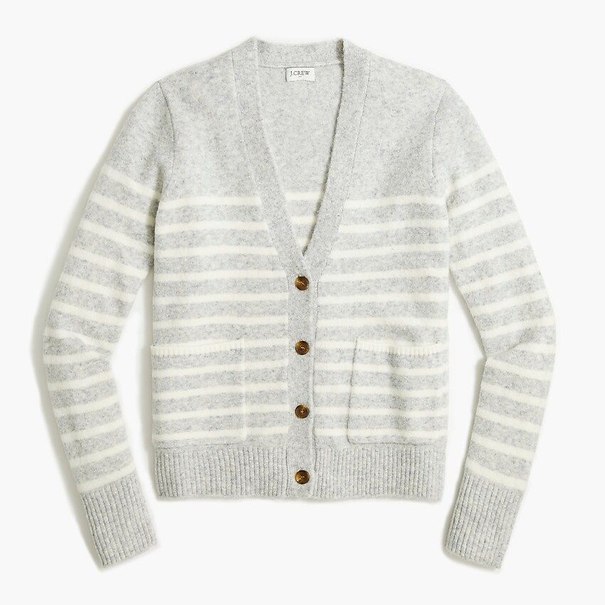 Striped V-neck cardigan sweater in extra-soft yarn | J.Crew Factory