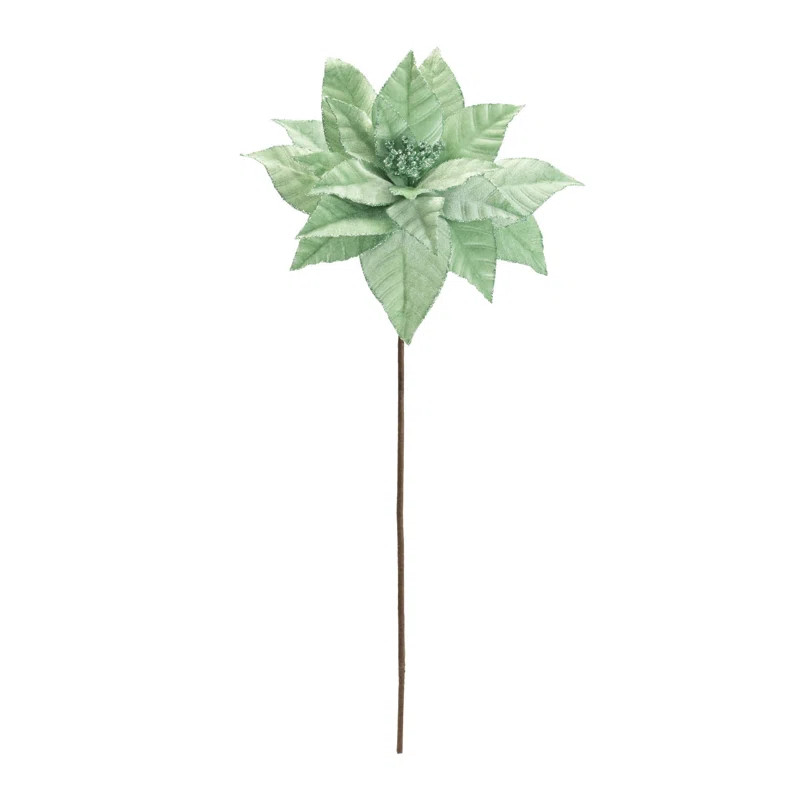 Glittered Poinsettia Flower Stem (Set of 6) | Wayfair North America