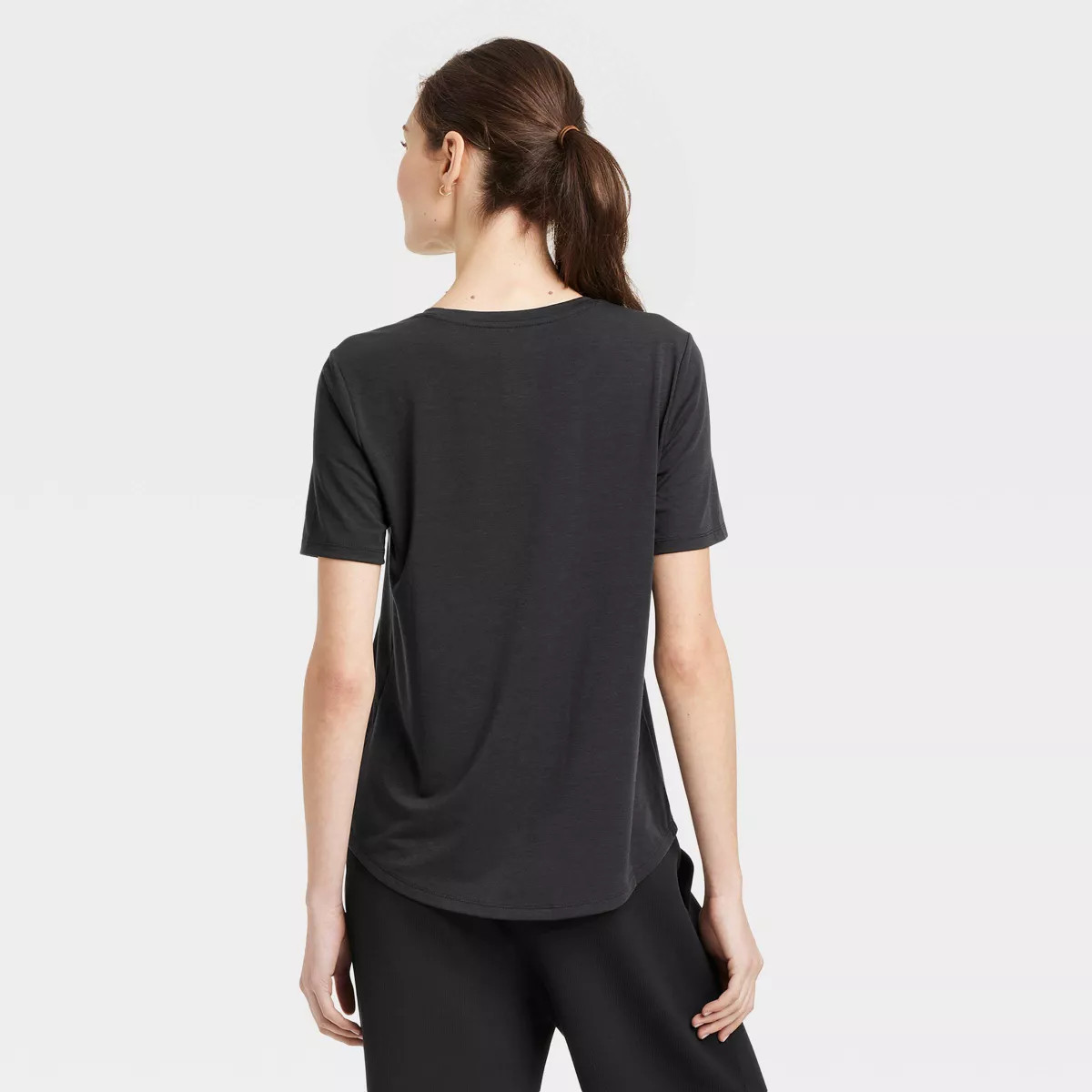 Women's Beyond Ease Crewneck Legging Friendly Short Sleeve T-Shirt - All In Motion™ Black XS | Target