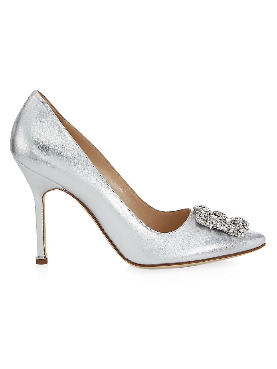 Hangisi 105MM Crystal Buckle Leather Pumps | Saks Fifth Avenue