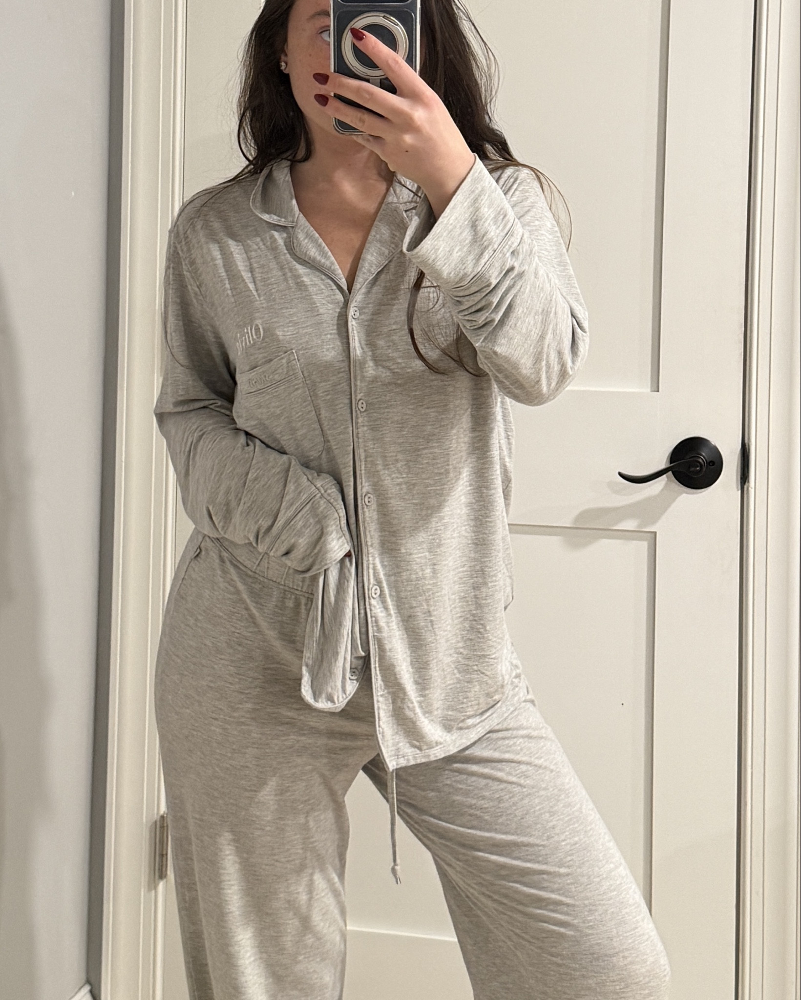 My daughter's favorite skims pajamas! Shes wearing a size medium!
Pajamas, Skims pajamas, Skims Lounge Nordstrom offers embroidery once you buy you bring back￼ and they will embroidery your name for between $20 - $30. 

#LTKselfcare #LTKActive #LTKSaleAlert