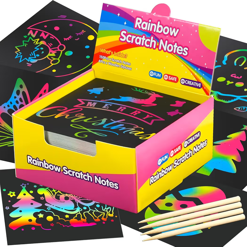 Rainbow Scratch Paper Art, Christmas Stocking Stuffers, Easter Crafts | Amazon (US)