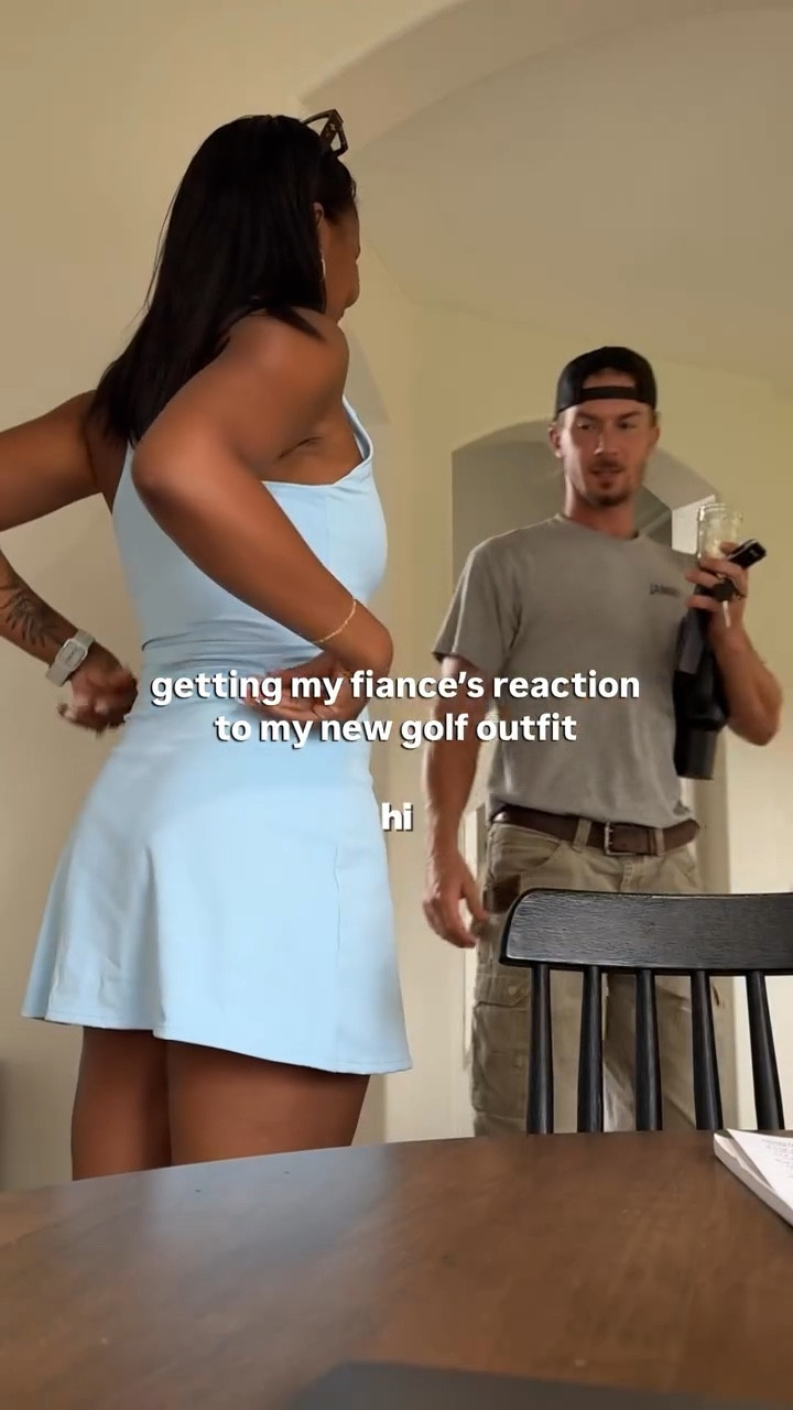 I can always count on my man to hype up a new outfit 😂🩵 

#fiance #couple #couplegoals #engagedcouple #igeditschallenge #jamesandcaleigha #golfoutfit

#LTKActive #LTKOver40 #LTKGiftGuide