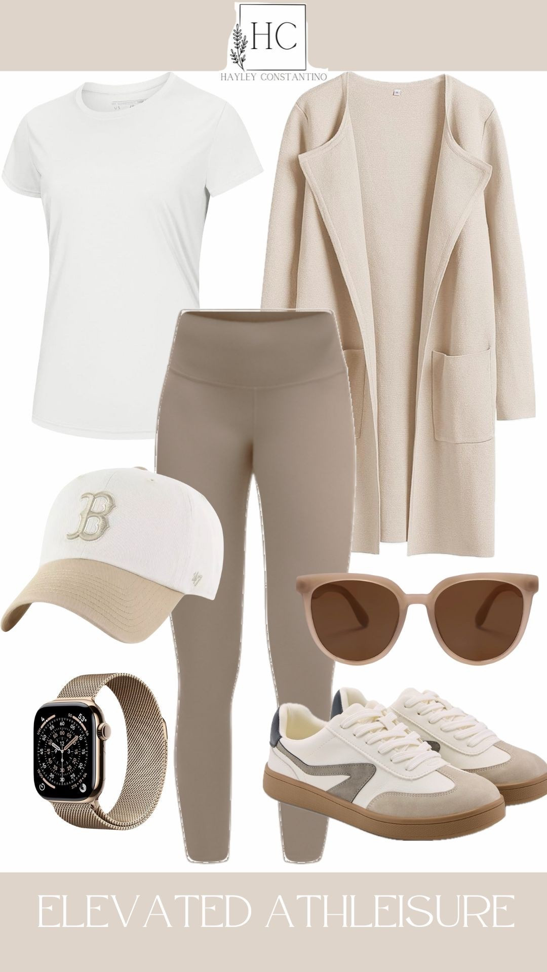 Step Into Effortless Luxury with the Elevated Athleisure Look
Refresh your everyday style with an outfit that blends clean minimalism, soft neutrals, and luxurious comfort. This curated ensemble is designed for the mom who wants to look polished—even on her busiest days.
✨ Why You’ll Love It:
This elevated athleisure outfit features a crisp white tee paired with buttery-smooth taupe leggings that sculpt and flatter without sacrificing comfort. The cozy longline cardigan layers beautifully, adding warmth and sophistication with its soft, textured knit.
Complete the look with chic tonal accessories: a creamy embroidered cap, sleek neutral sunglasses, and classic beige-accented sneakers that tie the whole palette together. Finish it off with a refined gold mesh smartwatch band for a subtle touch of modern elegance.
💫 Perfect For:
– Coffee runs that turn into catch-ups
– School drop-off days
– Weekend errands
– Casual office environments
– Travel days when comfort and style both matter


#LTKCyberWeek #LTKmomlife #LTKootd