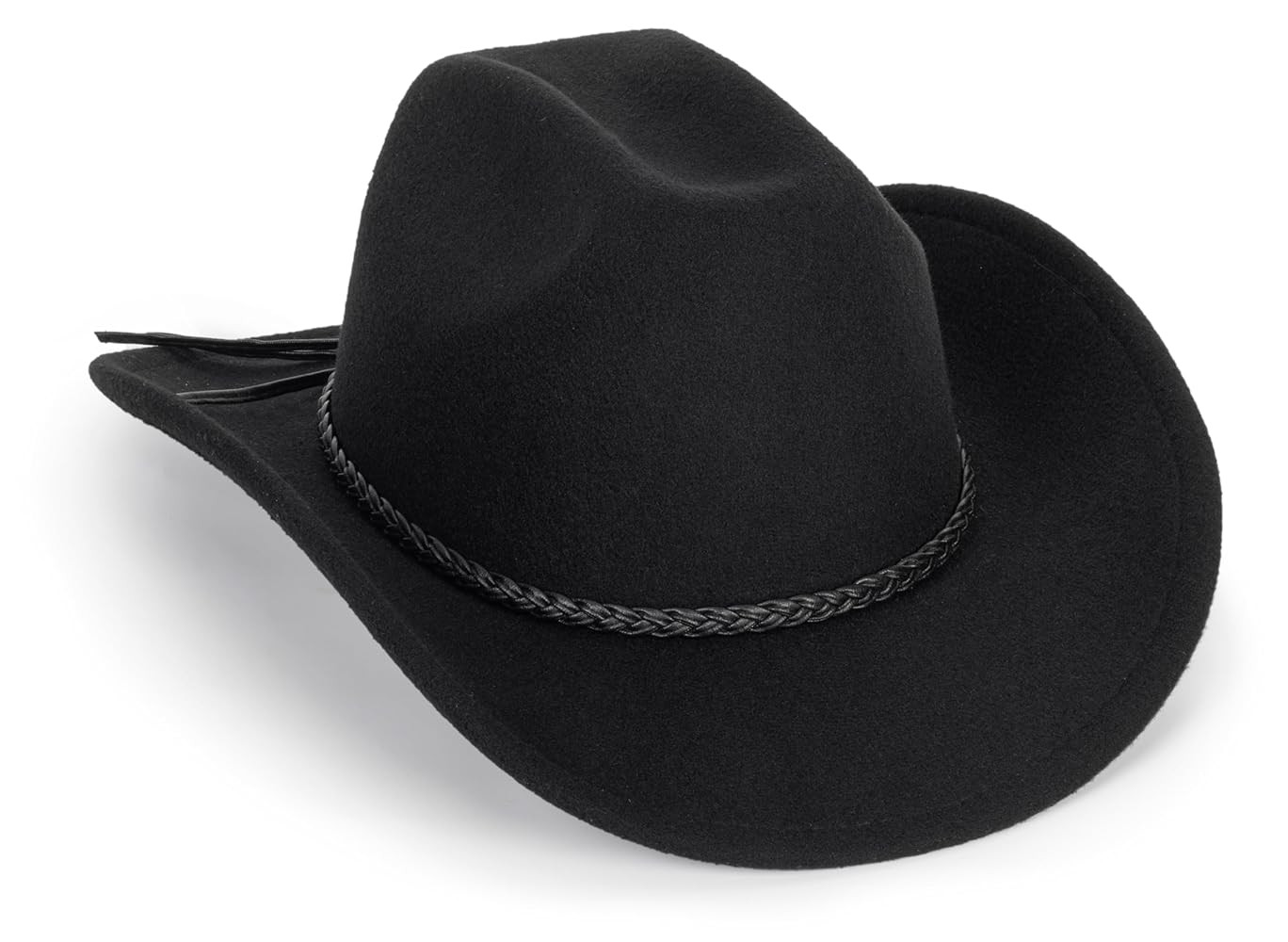 Classic-Western-Cowboy-Hat Upturn-Brim Felt-Cowgirl-Hat Rodeo-Hats with Belt for Women Men (Fit f... | Amazon (US)