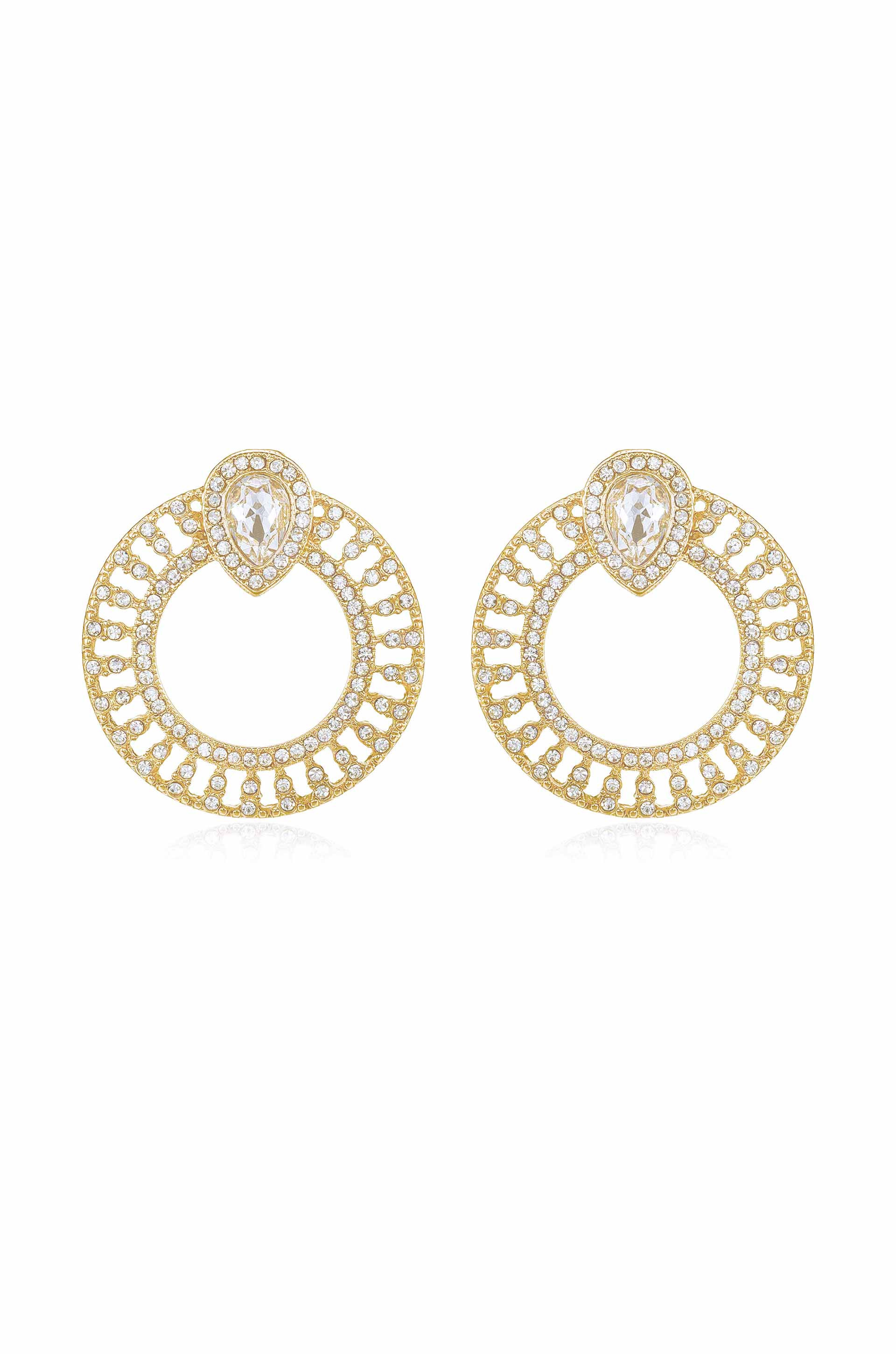 Glitter and Shine 18k Gold Plated Circle Earrings | Ettika