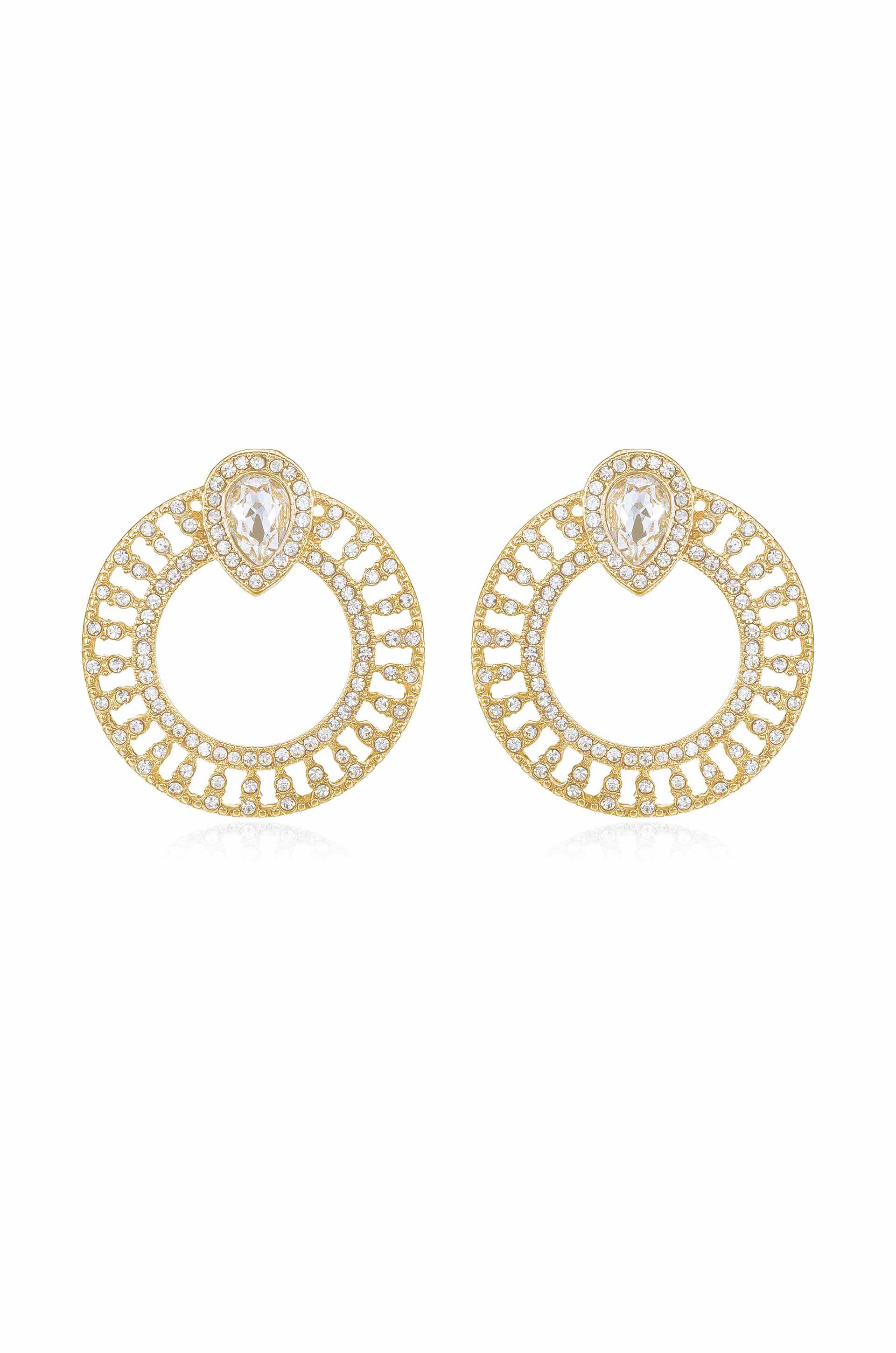 Glitter and Shine 18k Gold Plated Circle Earrings | Ettika