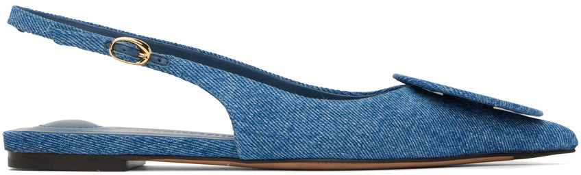 JACQUEMUS Blue 'Les slingbacks Duelo plates' Ballerina Flats | SSENSE