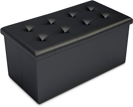 Home-Complete Storage Ottoman-Faux Leather Rectangular Bench with Lid-Space Saving Furniture for ... | Amazon (US)