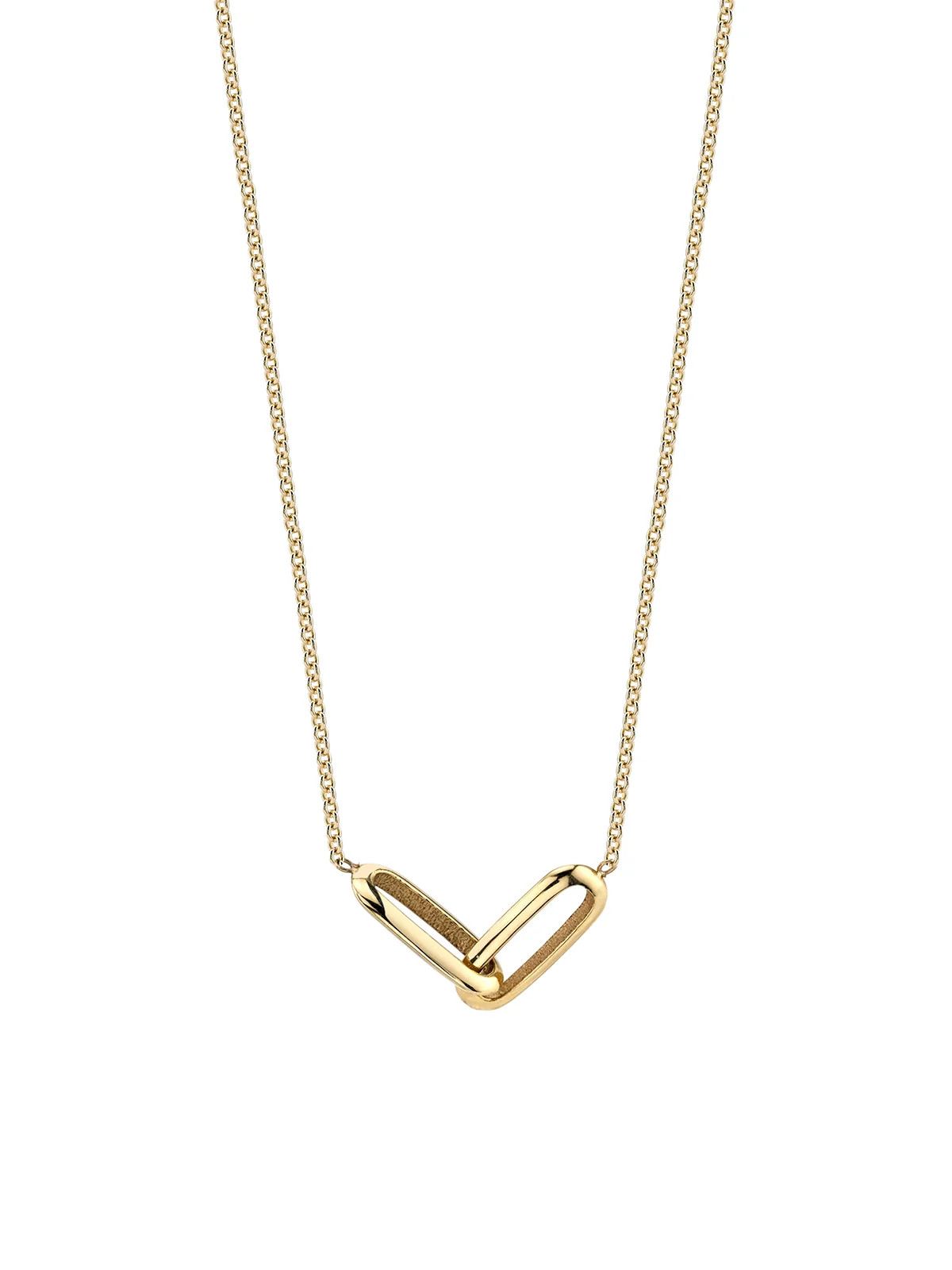 Knife Edge Linked Yellow Gold Necklace | YLANG 23
