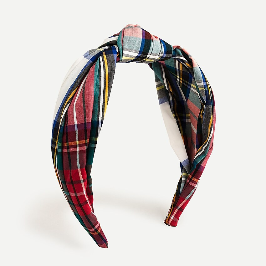 Turban knot headband in tartan | J. Crew US