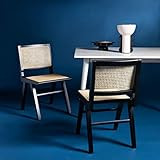 Safavieh Couture Home Hattie Black and Natural French Cane Dining Chair, Set of 2 | Amazon (US)