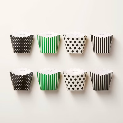 8ct Paper French Fry Cups Black/Cream/Green - kate spade new york x Target | Target