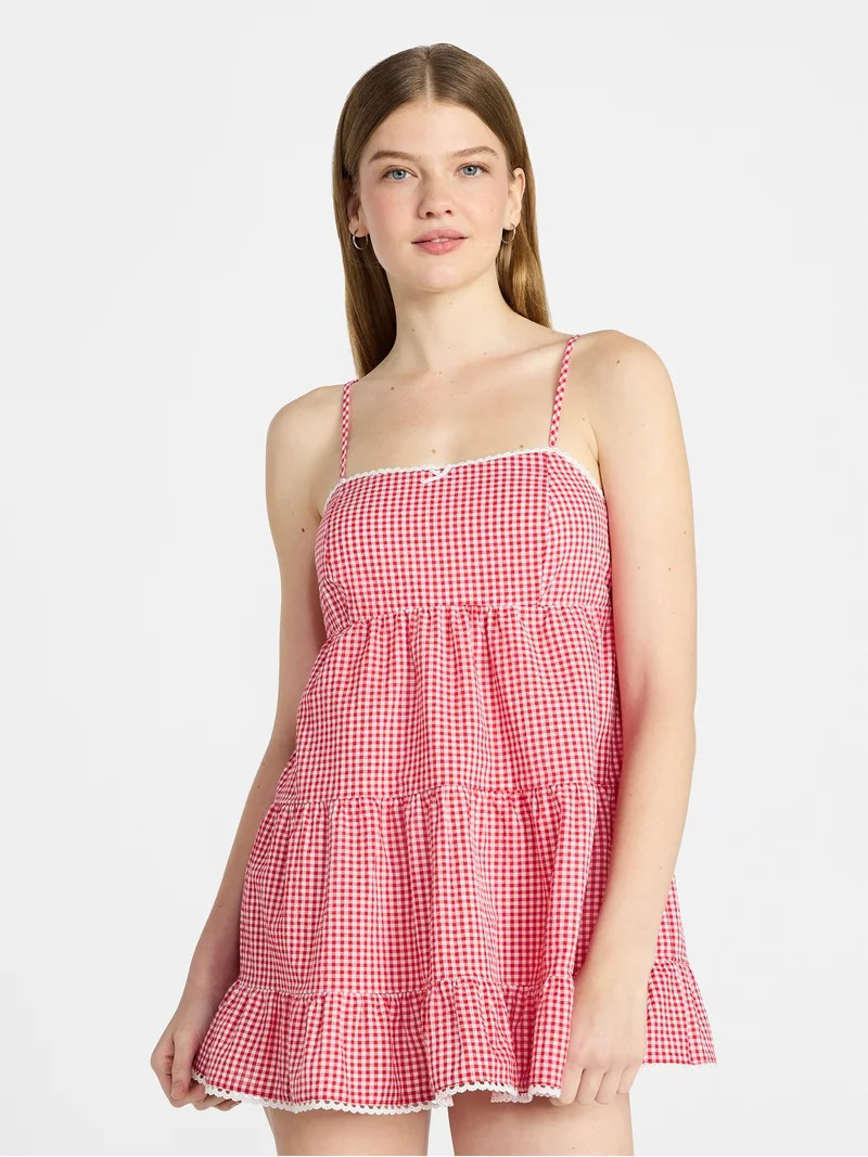 No Boundaries Sleeveless Tiered Babydoll Sleep Dress, Women's XS-XXL | Walmart (US)