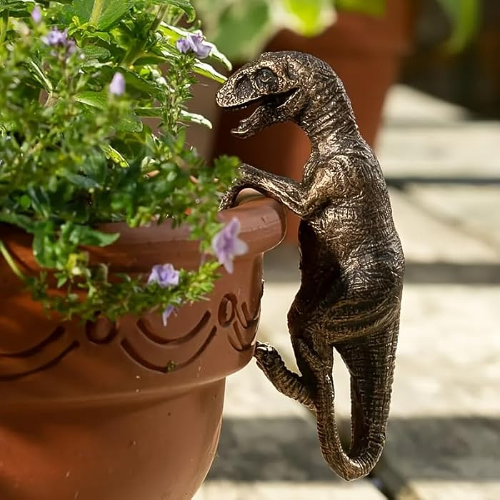 Dinosaur Flower Pot Hugger Figurines, Dinosaur Statue Planter Decor for Garden Yard Fence Balcony... | Amazon (US)