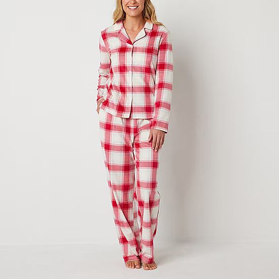 Adonna Womens Long Sleeve 2-pc. Pant Pajama Set | JCPenney