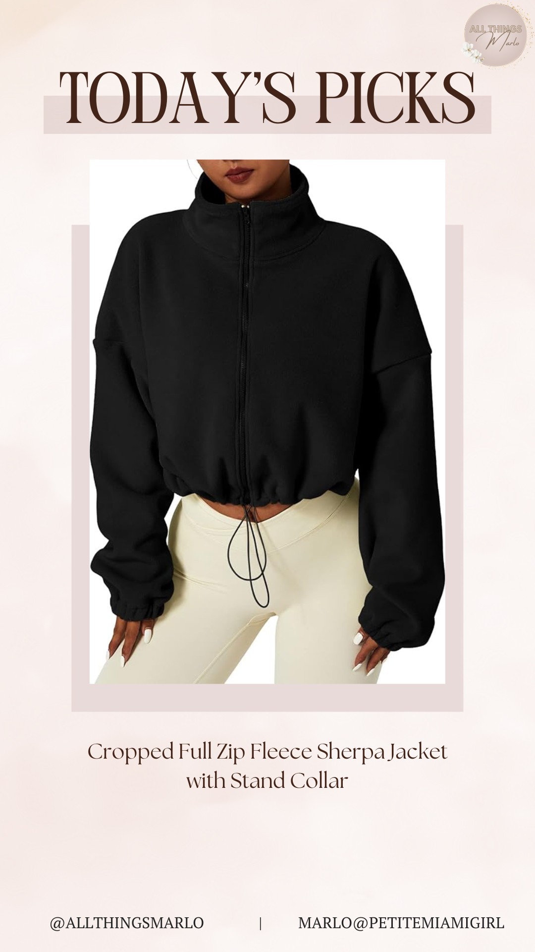 Cropped Full Zip Fleece Sherpa Jacket with Stand Collar 

 #LTKootd #LTKSeasonal #LTKTravel