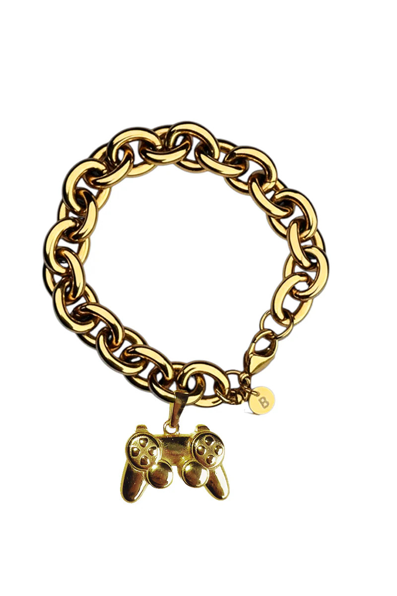 Gamer Charm Bracelet- Gold | BAACAL Limited, LLC