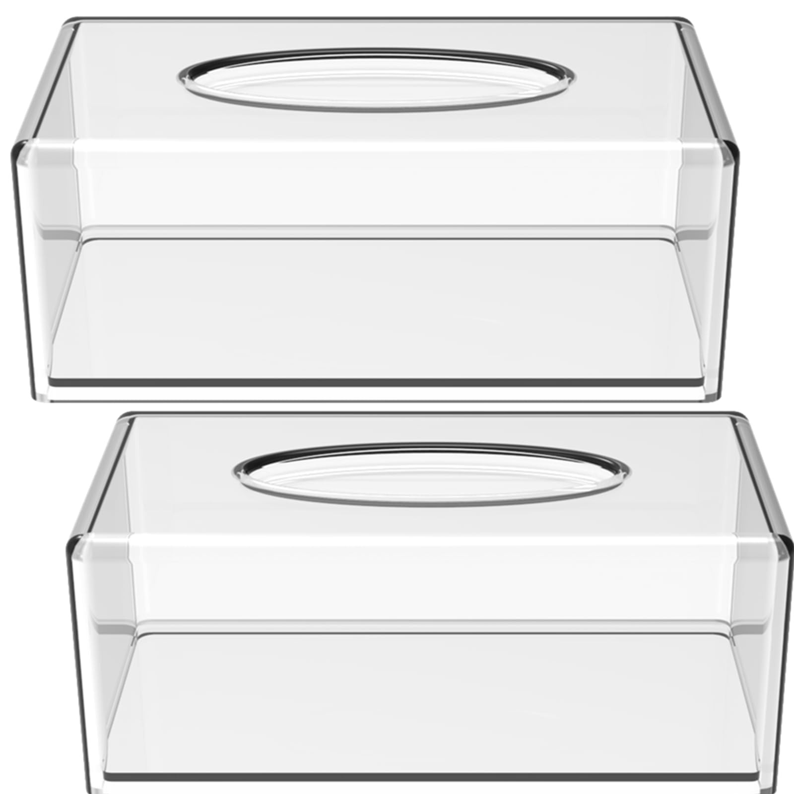 Yopay 2 Pack Clear Tissue Dispenser Box, Large Facial Acrylic Tissue Box Cover Holder, Napkin Org... | Amazon (US)