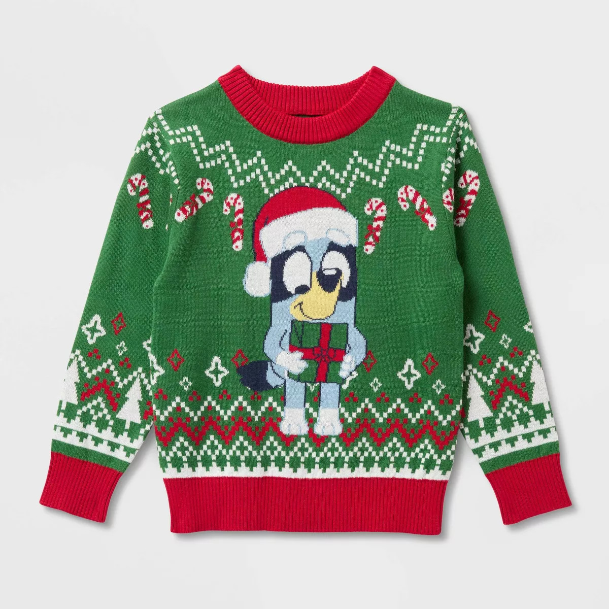 Toddler Bluey Christmas Sweater - Green/Red | Target