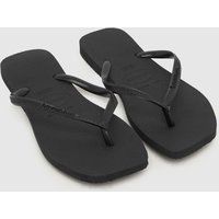 Havaianas slim square sandals in black | Schuh