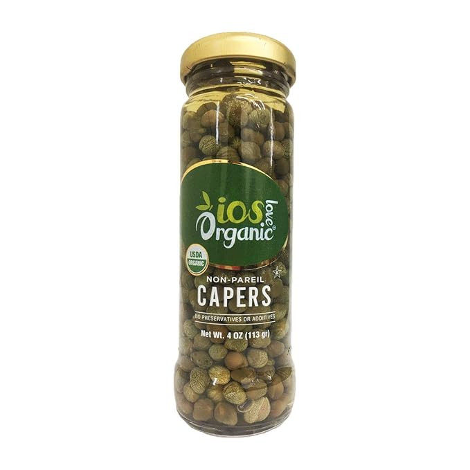IOS Organic Non-Pareil Capers in Sea Salt, USDA Organic, Vegan, Non-GMO- 4Oz (1Pack) | Amazon (US)