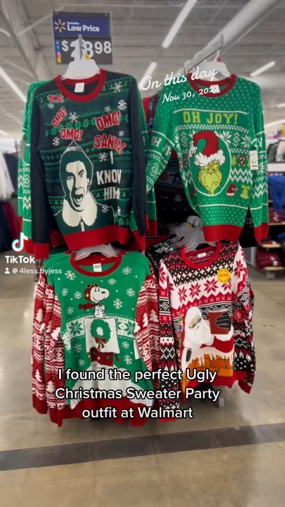 Ugly Christmas sweater outfit idea from Walmart. Perfect for a holiday party 

#LTKHoliday