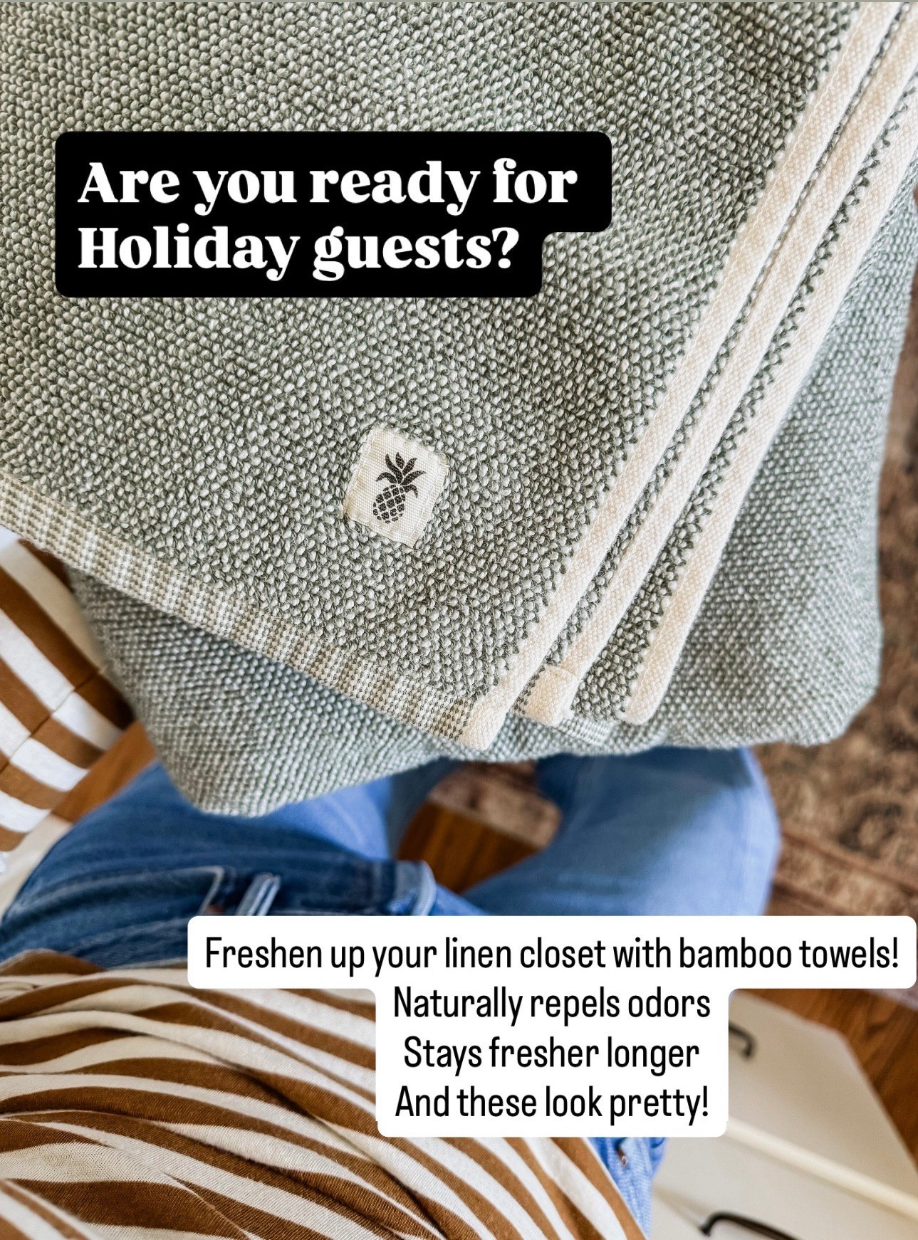 Get ready for Holiday guests with new bath towels! 👉🏼use code LTK35 for a discount Bamboo stays fresher longer, repels odors, is super soft and these look pretty! @Cariloha #ad