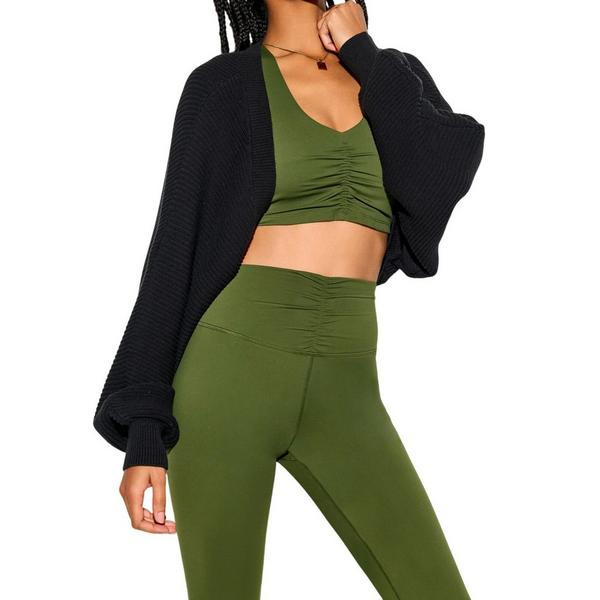 Women's Spiritual Gangster Vera Studio Shrug Long Sleeve Oversized Shirt Small Black | Scheels Sports