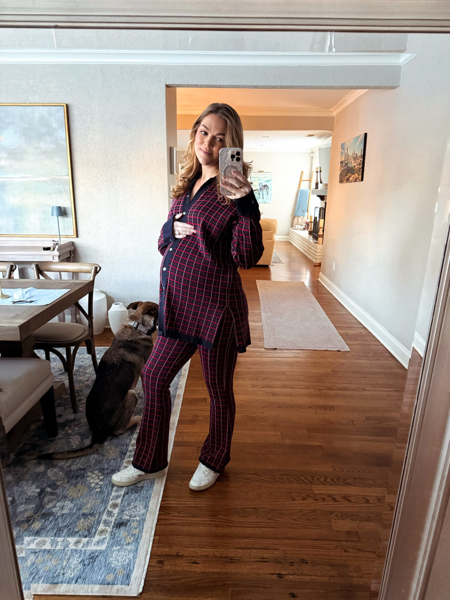 Matching knit set. Simon Miller. Cozy maternity fit. Bump style. Maternity style. Windowpane print. 


#LTKBump #LTKBaby #LTKWorkwear