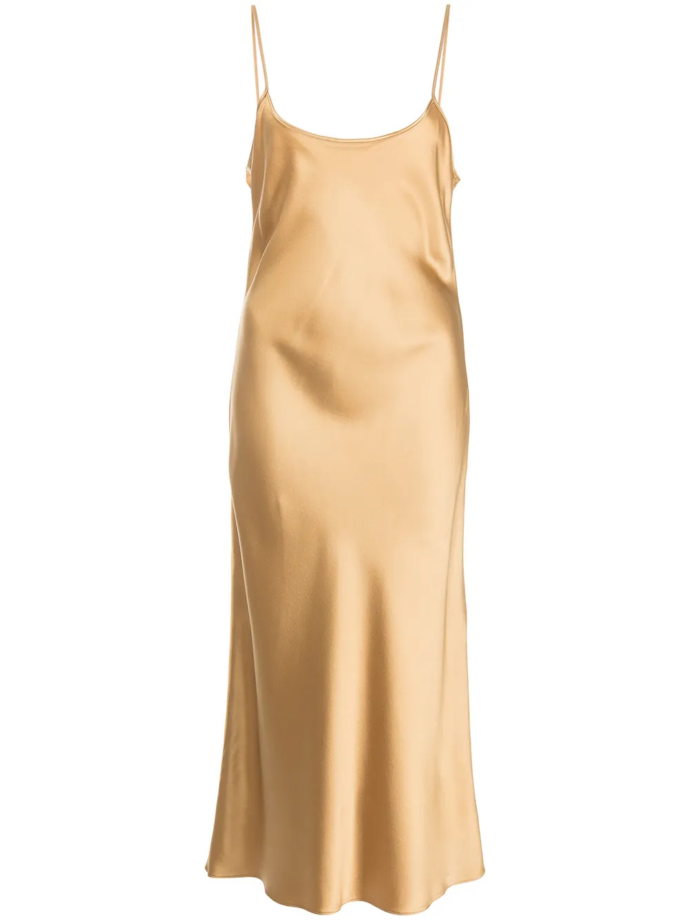 metallic silk midi slip dress | Farfetch Global