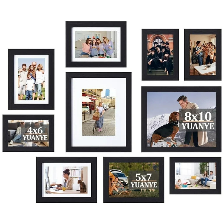 10 Pack Picture Frames Collage Wall Decor, Gallery Wall Frame Set for Wall or Tabletop Display, M... | Walmart (US)