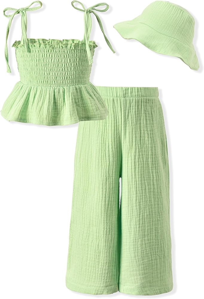 Aalizzwell Toddler Girls Summer Outfit with Hat 1-5 Years | Amazon (US)
