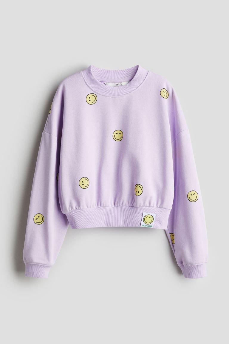 Oversized Sweatshirt - Light purple/SmileyWorld® - Kids | H&M US | H&M (US + CA)