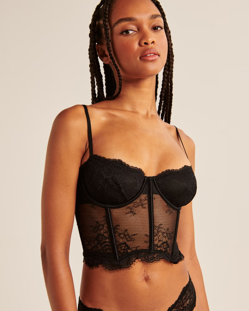 Lace and Mesh Corset | Abercrombie & Fitch (US)