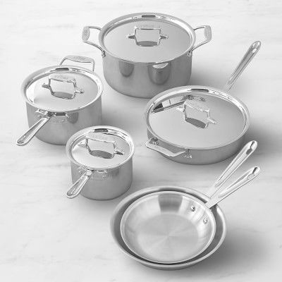 All-Clad d5 Stainless-Steel 10-Piece Cookware Set | Williams Sonoma | Williams-Sonoma